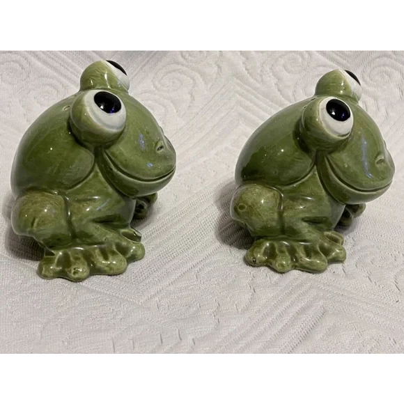 Vintage SALT & PEPPER SHAKERS BIG EYE Frogs JAPAN Ceramic EUC - Picture 6 of 9